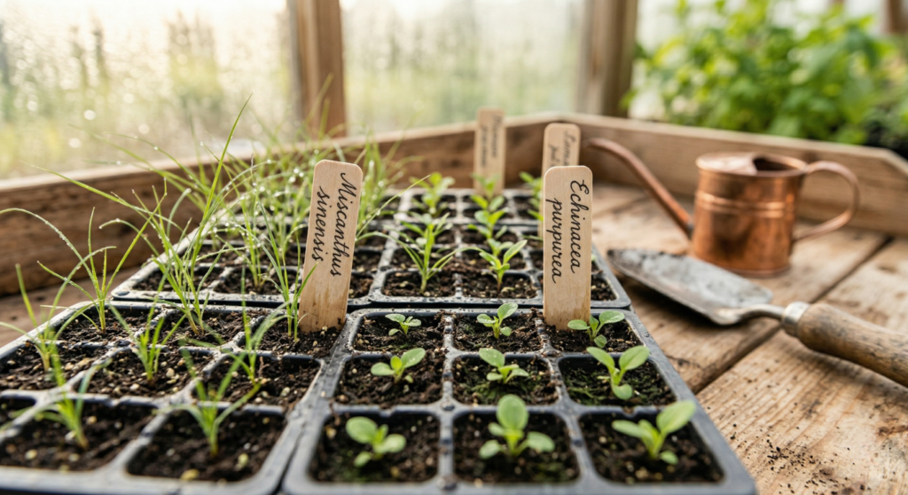 De jeunes plants cultivés sur une plaque alvéolée